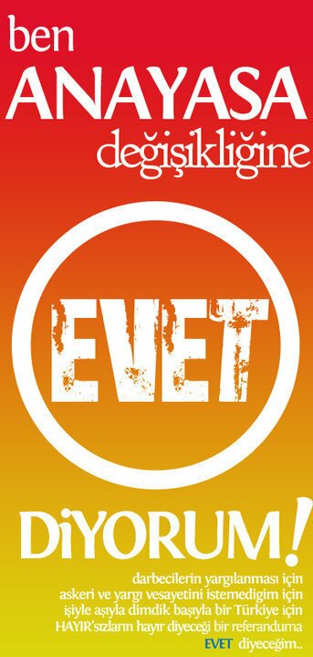 Anayasa değişikliğine EVET diyoruz! evet Anayasa değişikliğine EVET diyoruz!